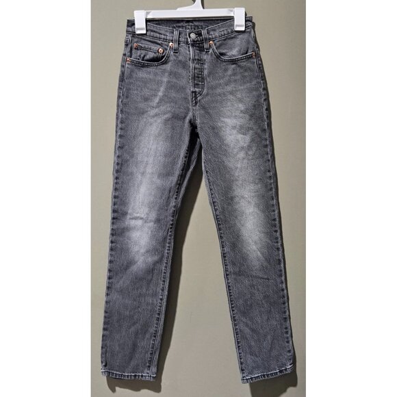 Levi's 501 High Rise Gray Porcini Straight Leg Tailored Fit Jeans -- Size 26 - Picture 3 of 8